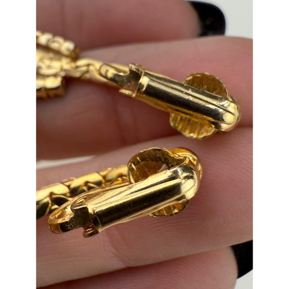 Vintage Park Lane Necklace Earring Set Clip Ons Gold Tone Rhinestone 17" - Picture 9 of 11